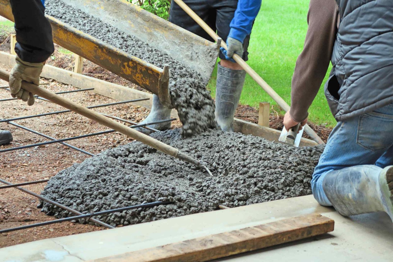 concrete slab pouring performed by AZ Desert Concrete contractors